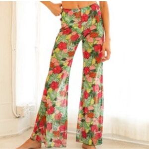 Dipping Daisys NWT Floral Mesh Flair Palm Springs Pants Size XL
